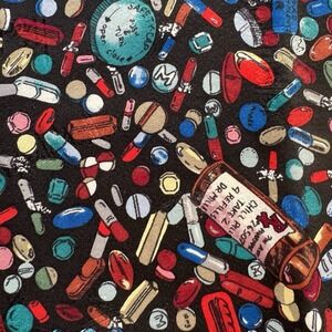 Vintage 1995 Nicole Miller Silk 'Pills' Scarf 42" Square